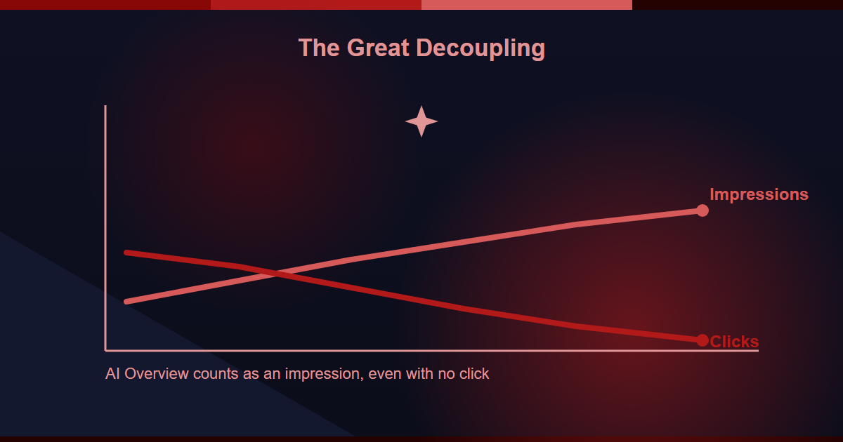 The Great Decoupling: impressions rise while clicks fall in Search Console